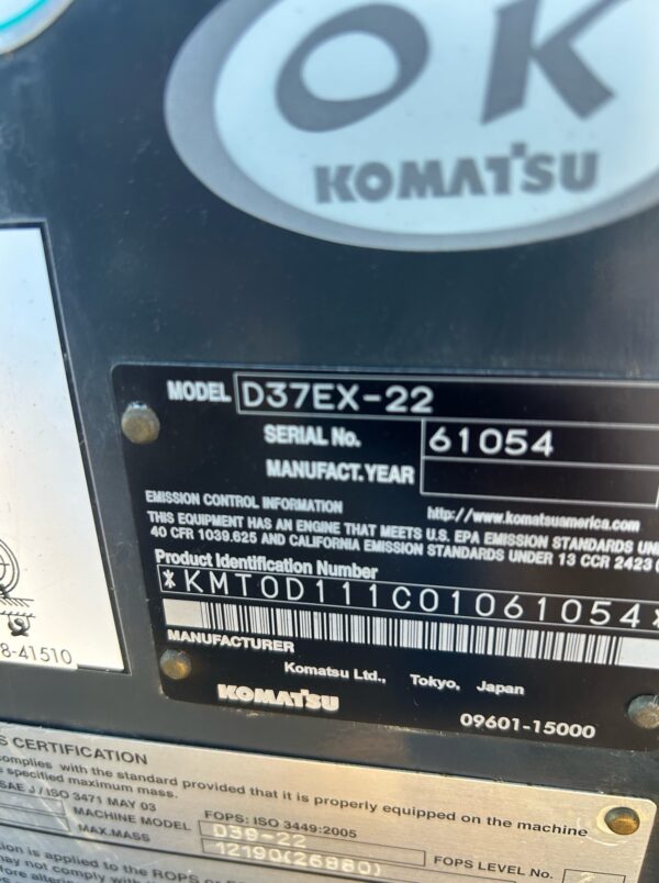 KOMATSU D37EX - Image 10